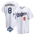 LA.Dodgers #8 Enrique Hern¨¢ndez Player Gold White World Series Meet 2026 Collection Stadium Limited Jdoa Stitched Jerseys