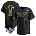 LA.Dodgers #11 Roki Sasaki Player Black Gold World Series Limited Home Jdoa Stitched Jerseys
