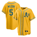 Athletics #5 Jacob Wilson Player Gold Alternate Home Game Jdoa Stitched Jerseys