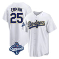 LA.Dodgers #25 Tommy Edman Player Gold White World Series Meet 2026 Collection Stadium Game Jdoa Stitched Jerseys