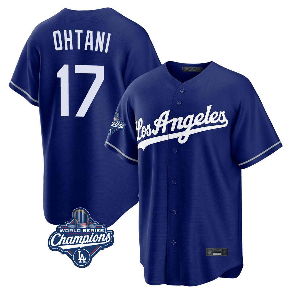 LA.Dodgers #17 Shohei Ohtani Player Royal World Series Meet Game Jdoa Stitched Jerseys