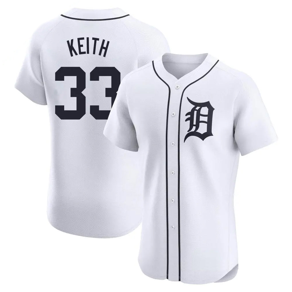 D.Tigers #33 Colt Keith Player White Limited Elite Home Jdoa Stitched Jerseys