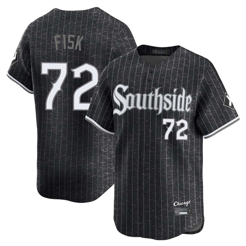 C.White Sox #72 Carlton Fisk Player Black City Connect Limited Home Jdoa Stitched Jerseys