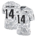 NE.Patriots #14 Robert Spillane Player Arctic Camo Salute To Service Limited Game Jdoa Stitched Jerseys