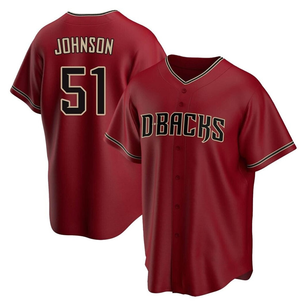 A.Diamondbacks #51 Randy Johnson Player Red Home Game Jdoa Stitched Jerseys