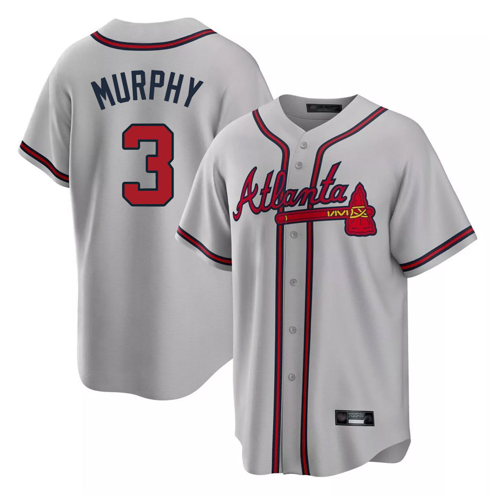 A.Braves #3 Dale Murphy Player Gray Home Game Jdoa Stitched Jerseys