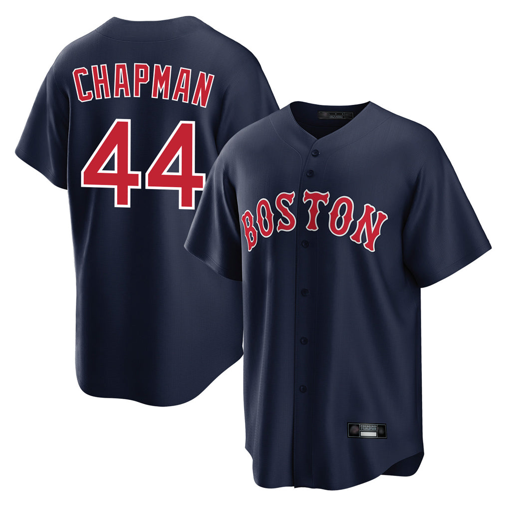 B.Red Sox #44 Aroldis Chapman Player Navy Home Game Jdoa Stitched Jerseys