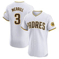 S.Diego Padres #3 Jackson Merrill Player White Home Limited Elite Jdoa Stitched Jerseys