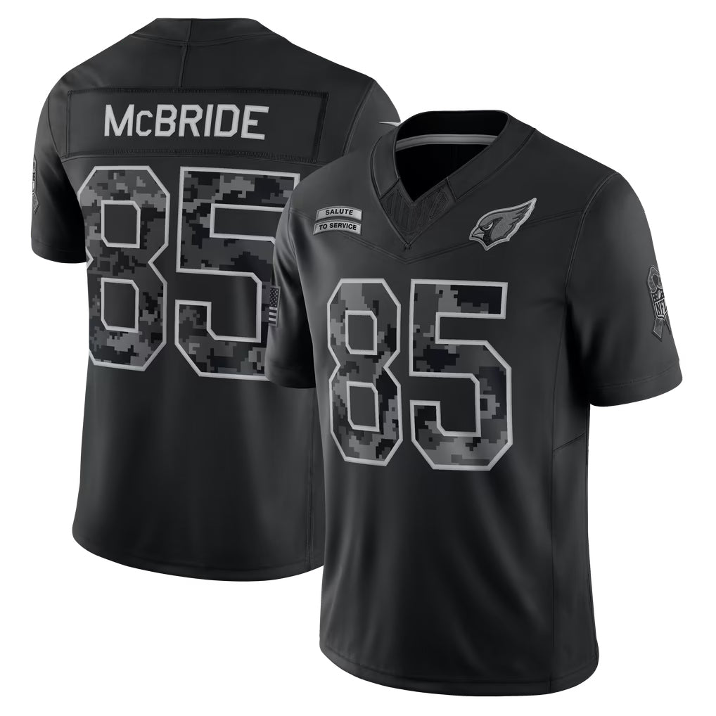 A.Cardinals #85 Trey McBride Player Black Limited 2026 Salute to Service Home Game Xdoa Stitched Jerseys