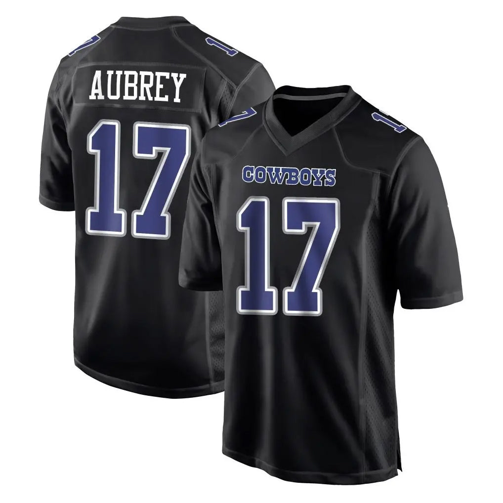 D.Cowboys #17 Brandon Aubrey Player Carbon Black Fashion Home Game Jdoa Stitched Jerseys