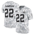 C.Browns #22 Dylan Sampson Player Arctic Camo Salute to Service Limited Home Game Jdoa Stitched Jerseys