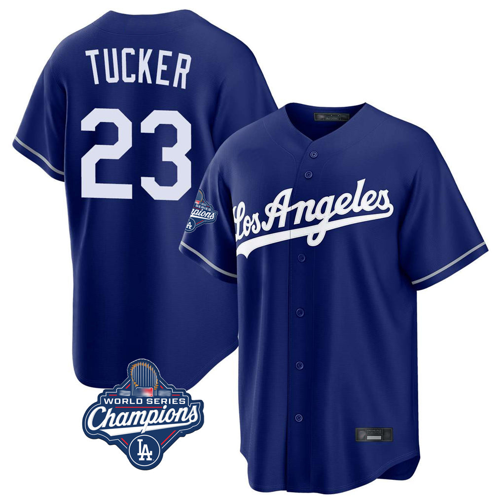 LA.Dodgers #23 Kyle Tucker Player Royal World Series Meet Game Jdoa Stitched Jerseys