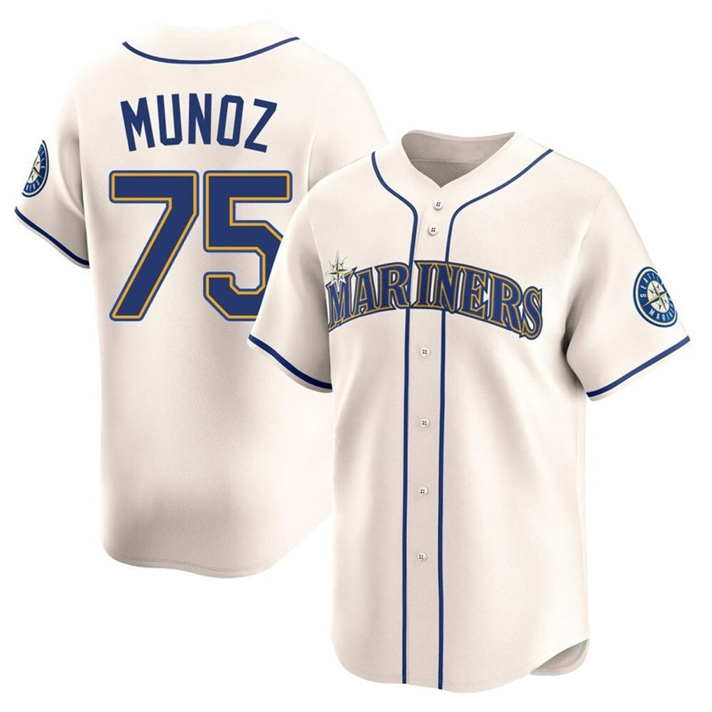 S.Mariners #75 Andres Munoz Player Cream Home Limited Jdoa Stitched Jerseys