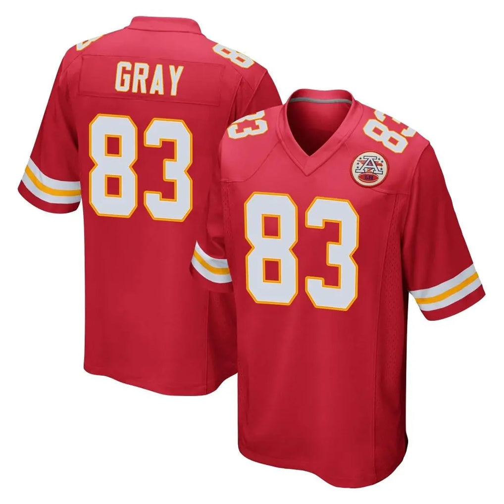 KC.Chiefs #83 Noah Gray Player Red Home Game Stitched Jerseys