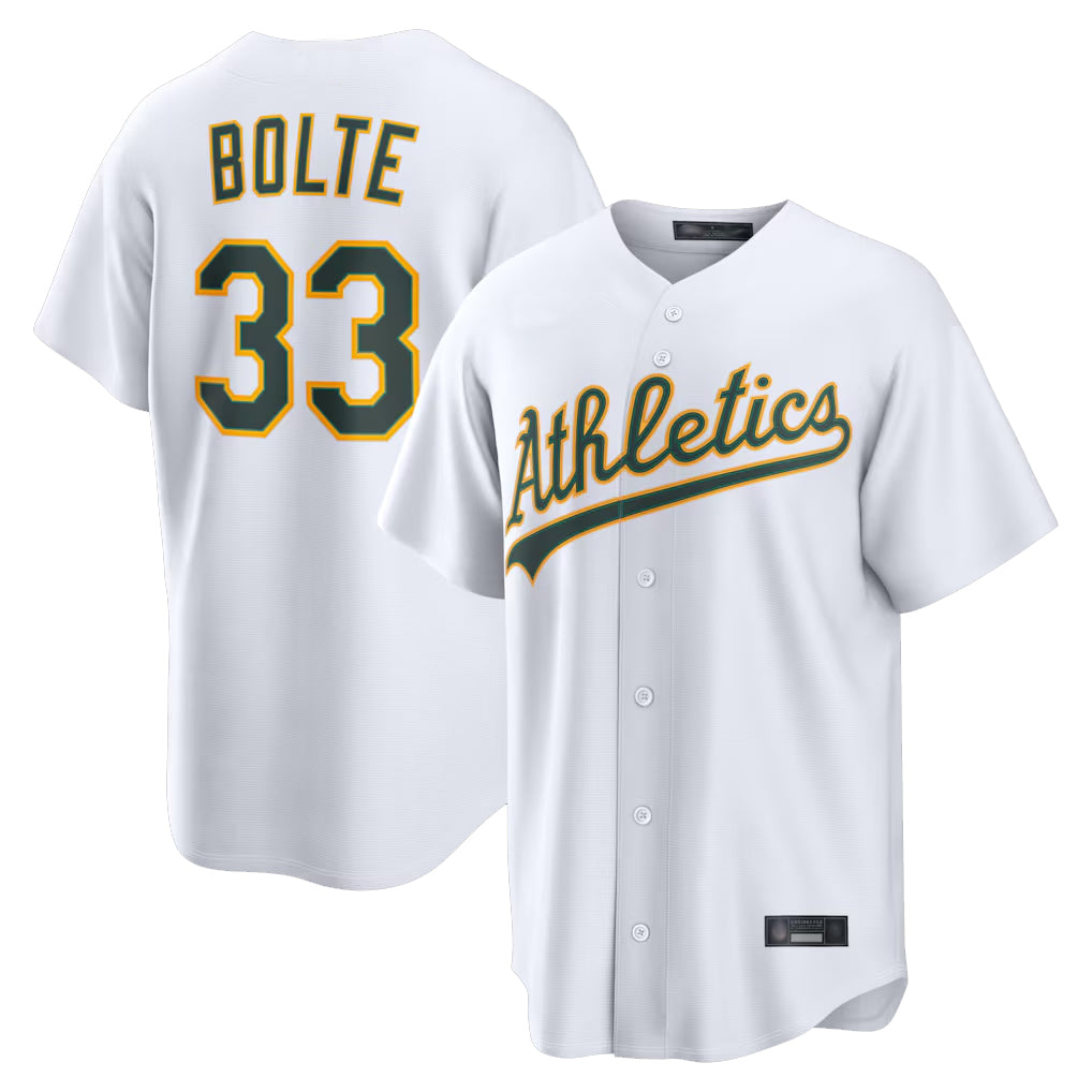 Athletics #33 Henry Bolte Player White Home Game Jdoa Stitched Jerseys