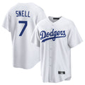 LA.Dodgers #7 Blake Snell Player White Game Jdoa Stitched Jerseys