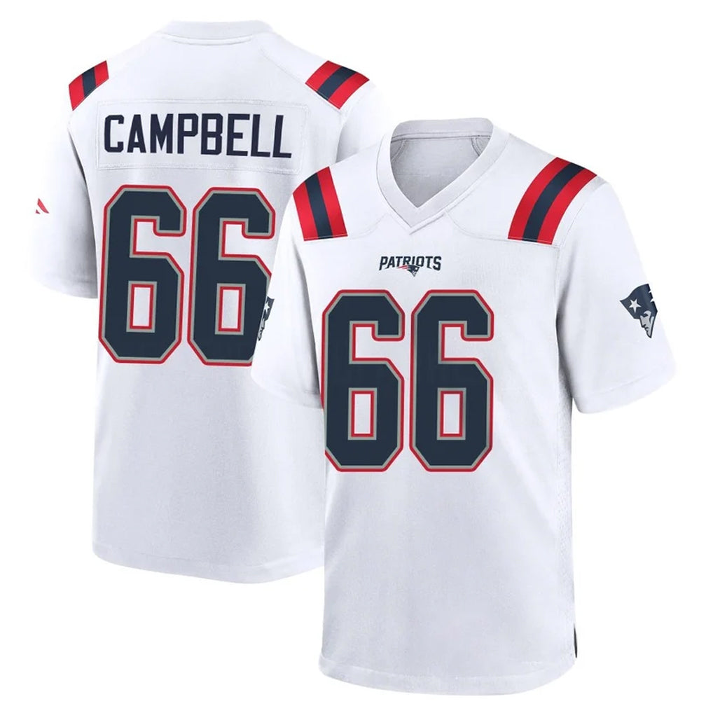 NE.Patriots #66 Will Campbell Player White Home Game Jdoa Stitched Jerseys