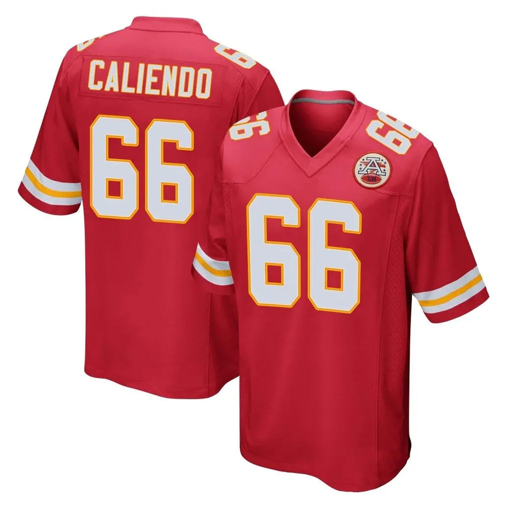 KC.Chiefs #66 Mike Caliendo Player Red Home Game Stitched Jerseys