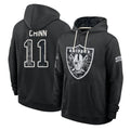 LV.Raiders #11 Jeremy Chinn Player 2026 Black Logo Pullover Hoodies Limited Game Stitched Jerseys