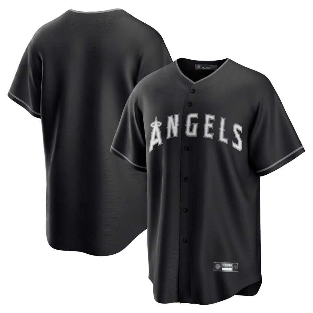 LA.Angels ## Angels Blank Player Black Lights Out Fashion T-shirt Jdoa Stitched Jerseys