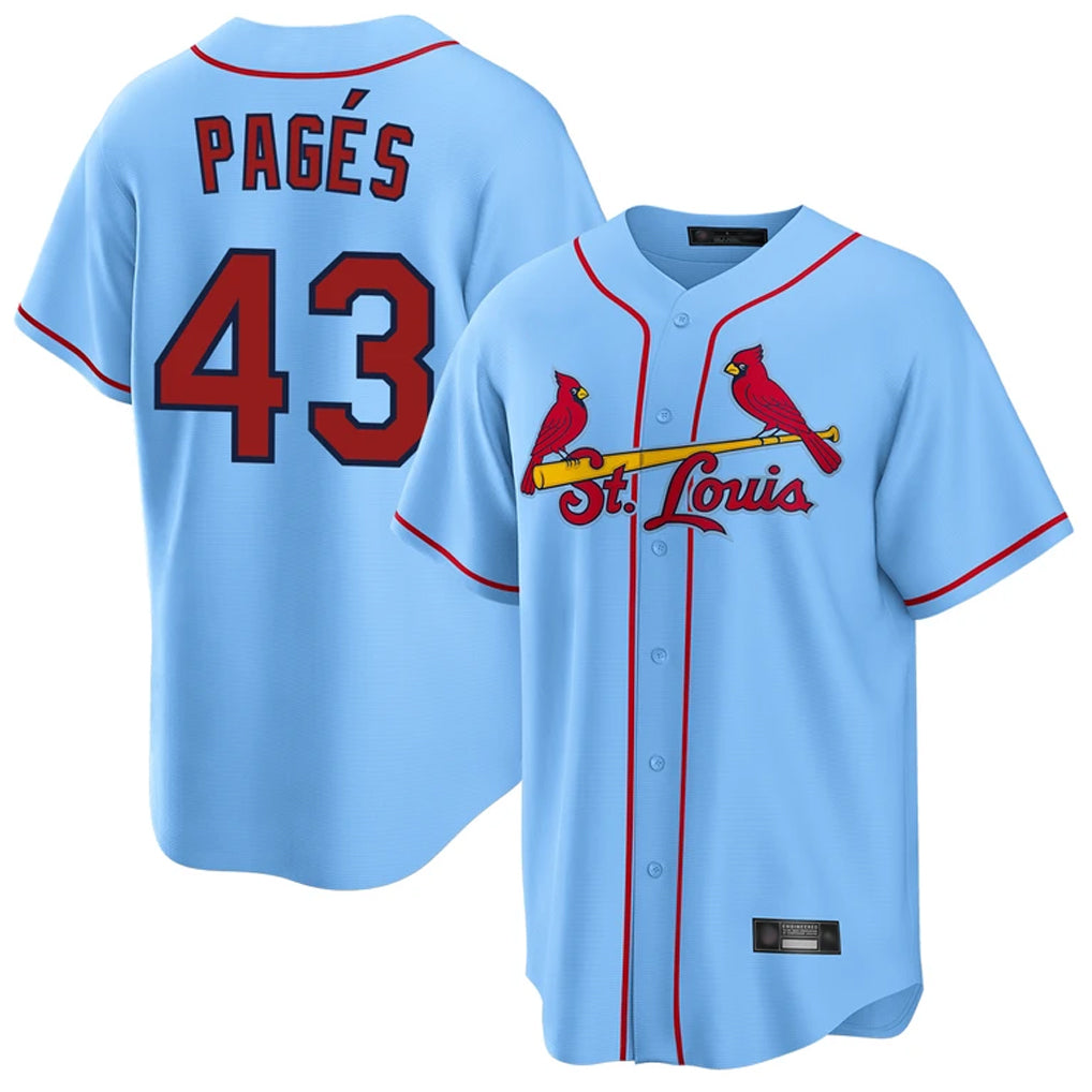 St. Louis Cardinals #43 Pedro Pages Player Light Blue Home Game Jdoa Stitched Jerseys