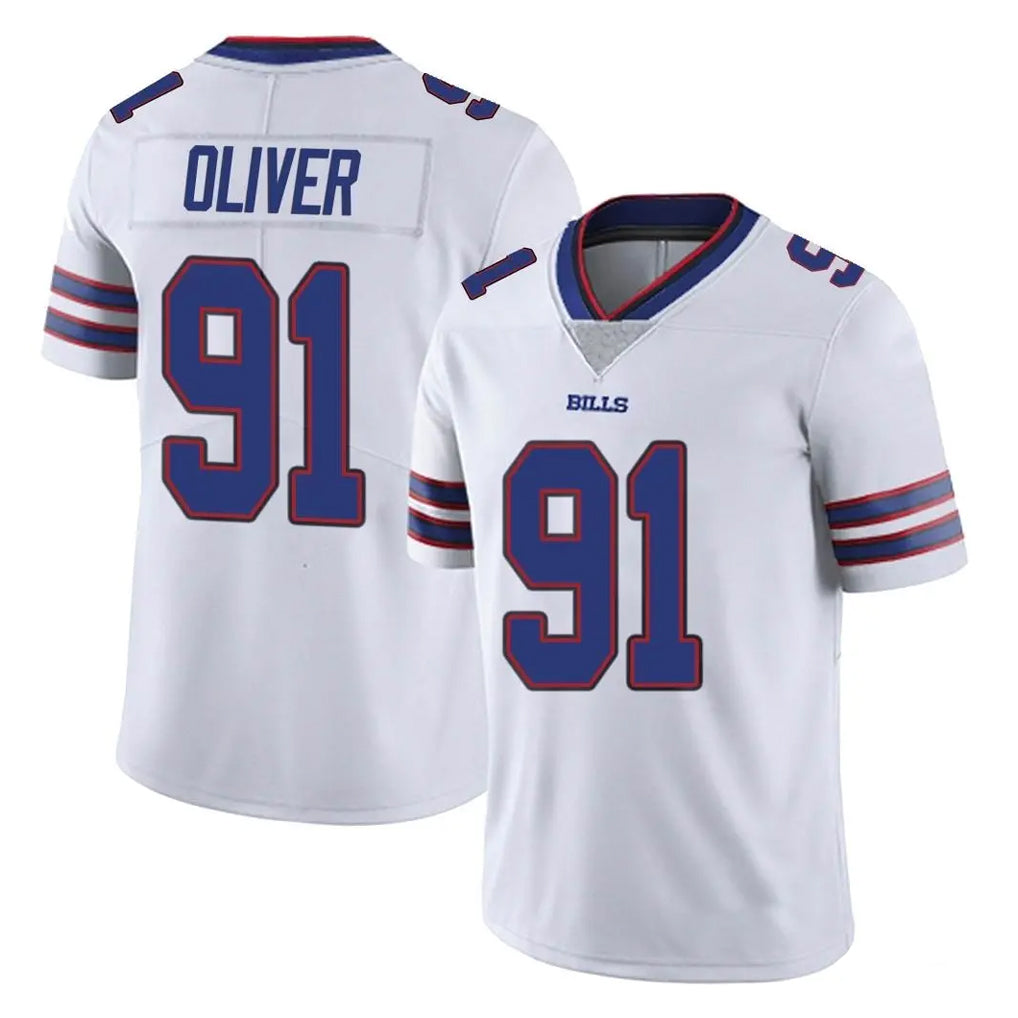 B.Bills #91 Ed Oliver Player White Vapor Untouchable Limited Jdoa Stitched Jerseys