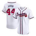 A.Braves #44 Hank Aaron Player White Limited Elite Home Game Jdoa Stitched Jerseys