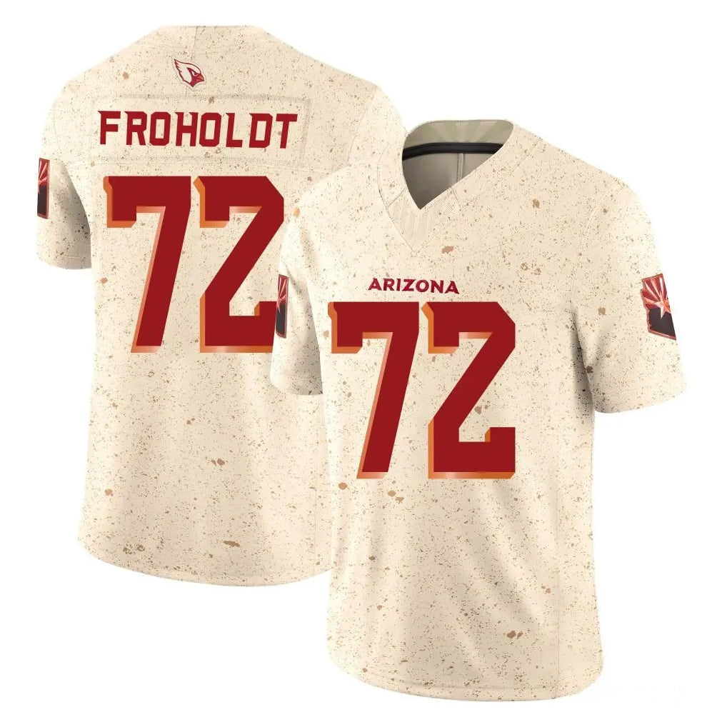 A.Cardinals #72 Hjalte Froholdt Player Cream Rivalries Collection Vapor Limited Home Game Jdoa Stitched Jerseys