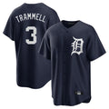 D.Tigers #3 Alan Trammell Player Navy Game Home Jdoa Stitched Jerseys