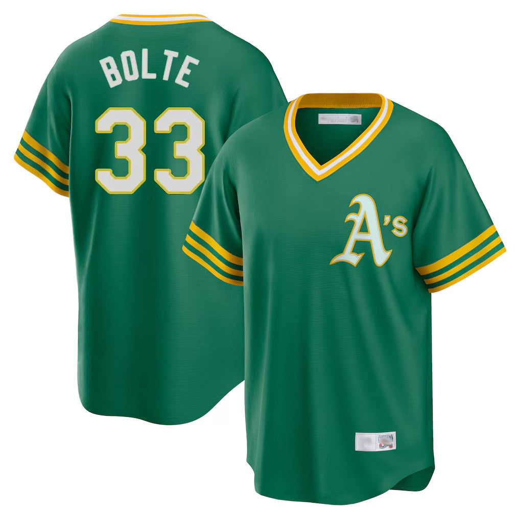 Athletics #33 Henry Bolte Player Kelly Green Cooperstown Collection T-shirt Game Jdoa Stitched Jerseys