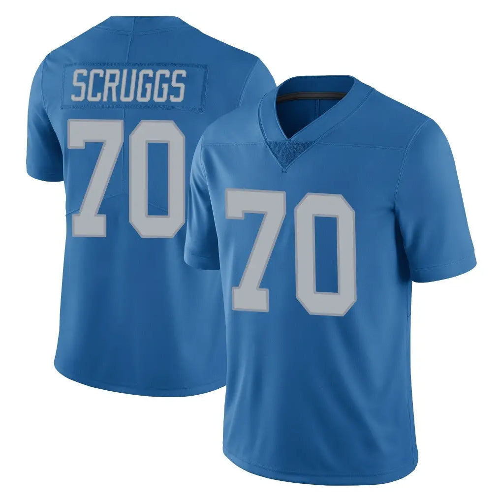 D.Lions #70 Juice Scruggs Player Blue Limited Throwback Vapor Untouchable Jdoa Stitched Jerseys