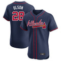 A.Braves #28 Matt Olson Player Navy Limited Elite Home Game Jdoa Stitched Jerseys