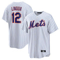 NY.Mets #12 Francisco Lindor Player White Home Game Jdoa Stitched Jerseys