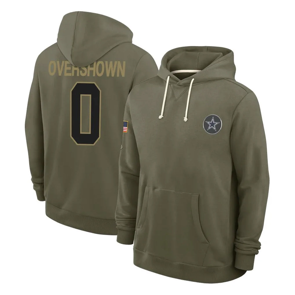D.Cowboys #0 DeMarvion Overshown Player Olive Salute to Service Pullover Hoodies Limited Jdoa Stitched Jerseys