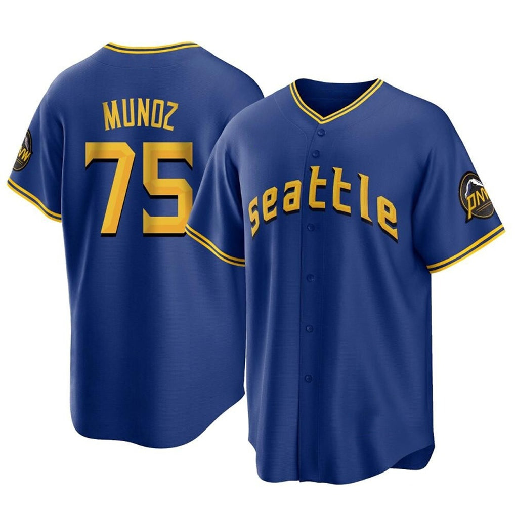S.Mariners #75 Andres Munoz Player Royal City Connect Home Game Jdoa Stitched Jerseys