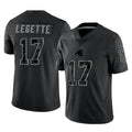 C.Panthers #17 Xavier Legette Player Black Limited Reflective Game Jdoa Stitched Jerseys