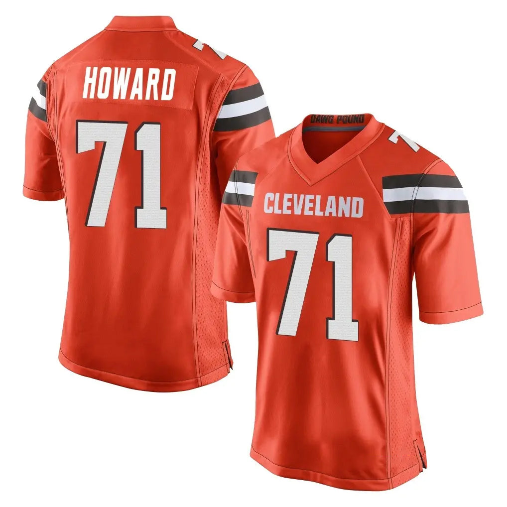 C.Browns #71 Tytus Howard Player Orange Home Game Jdoa Stitched Jerseys