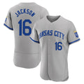 KC.Royals #16 Bo Jackson Player Gray Limited Elite Home Game Jdoa Stitched Jerseys