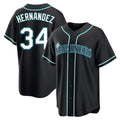 S.Mariners #34 Felix Hernandez Player Black Fashion Home Limited Jdoa Stitched Jerseys