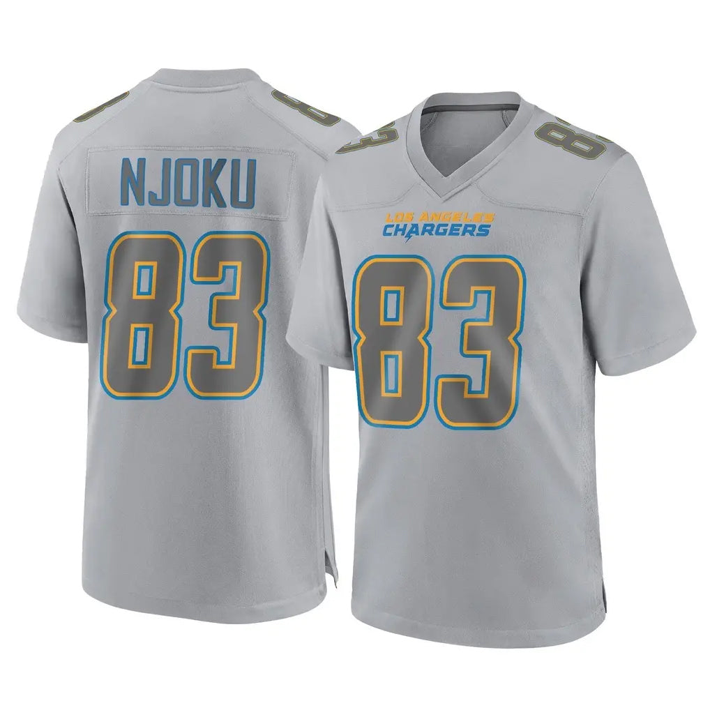 LA.Chargers #83 David Njoku Player Gray Atmosphere Fashion Home Game Stitched Jerseys