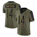 C.Bears #14 Kalif Raymond Player Olive Salute to Service Limited Jdoa Stitched Jerseys