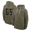 A.Falcons #65 Matthew Bergeron Player Olive 2025 Salute to Service Hoodies Jdoa Stitched Jerseys