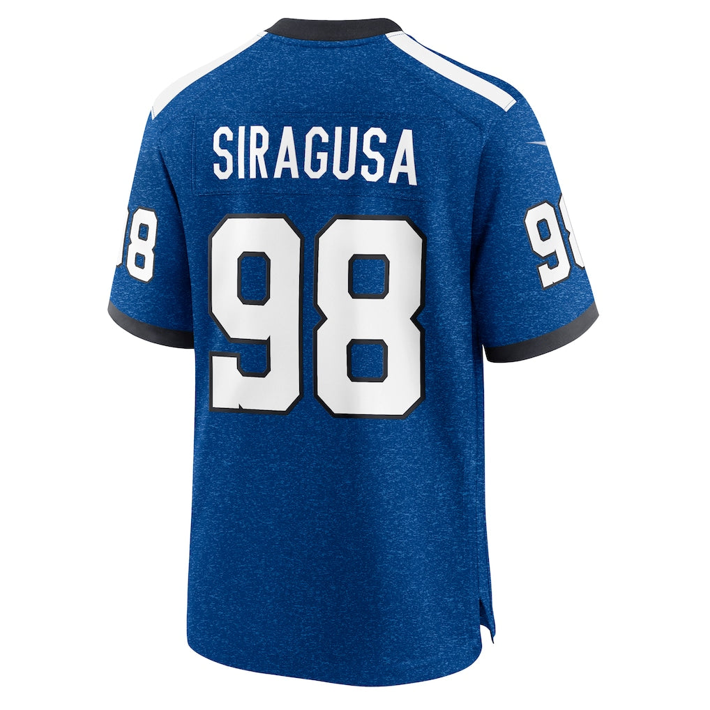 Jdoa IN.Colts #98 Tony Siragusa Blue Retired Player Alternate Game Jersey