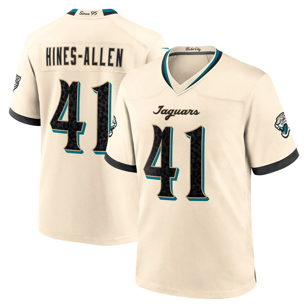J.Jaguars #41 Josh Hines-Allen Player Natural 2026 Rivalries Collection Game Jdoa Stitched Jerseys