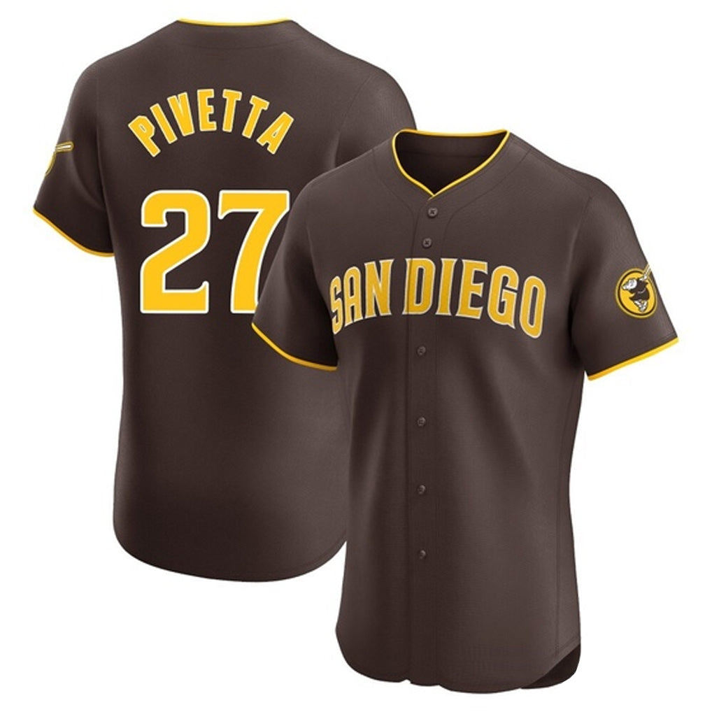 S.Diego Padres #27 Nick Pivetta Player Brown Home Limited Elite Jdoa Stitched Jerseys