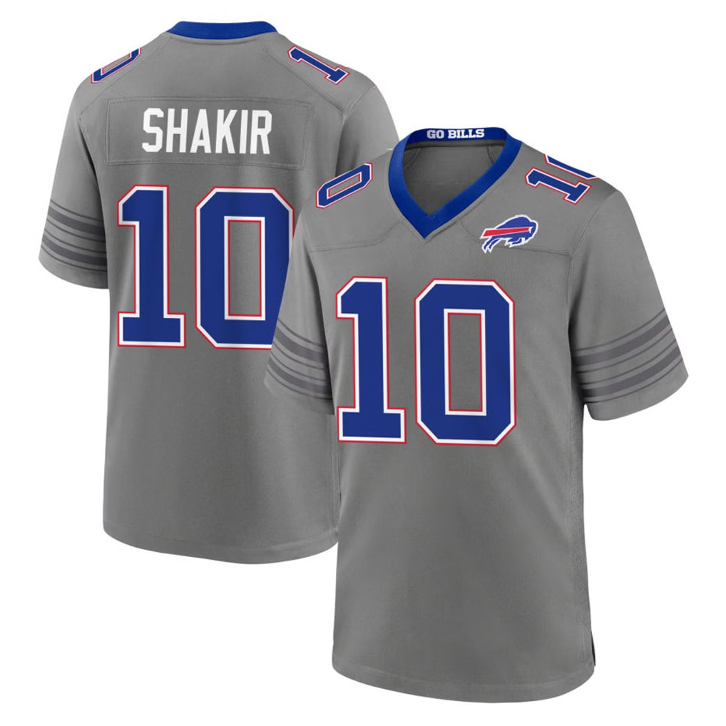 B.Bills #10 Khalil Shakir Player Gray Nickel City Home Game Jdoa Stitched Jerseys