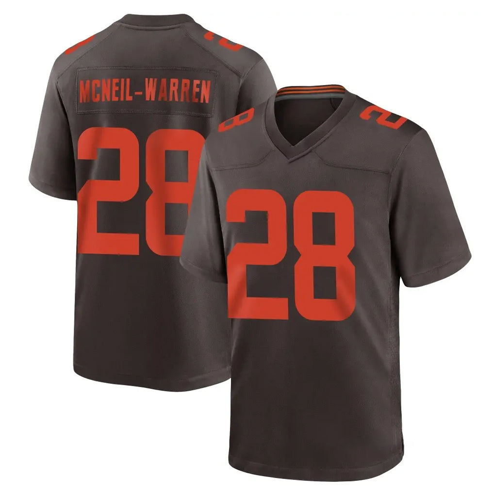 C.Browns #28 Emmanuel McNeil-Warren Player Brown Alternate Home Game Jdoa Stitched Jerseys