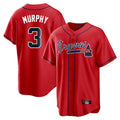 A.Braves #3 Dale Murphy Player Red Home Game Jdoa Stitched Jerseys
