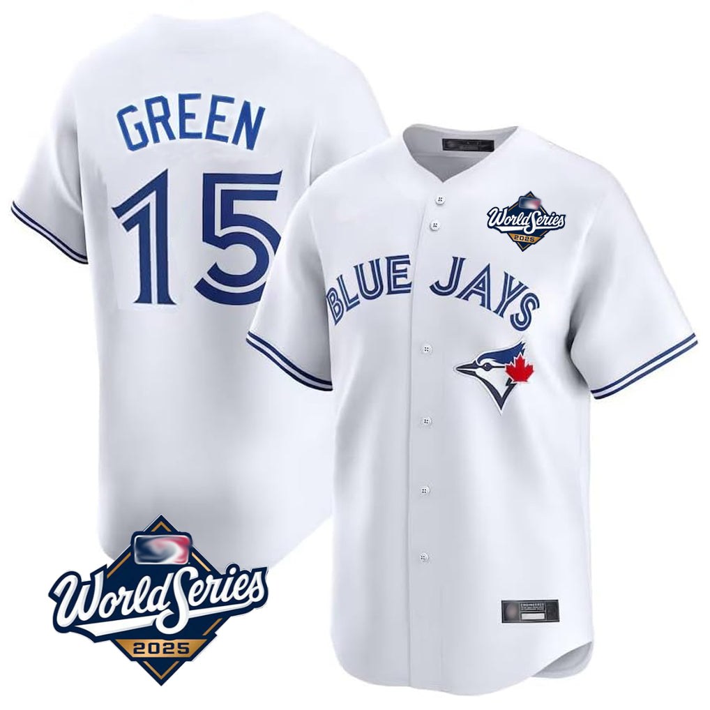 T.Blue Jays #15 Chad Green Player White 2025 World Series Limited Jdoa Stitched Jerseys