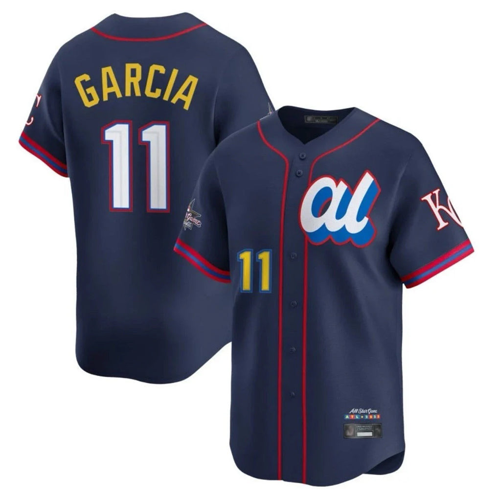 KC.Royals #11 Maikel Garcia Player Navy Limited American League All-Star Edition Jdoa Stitched Jerseys